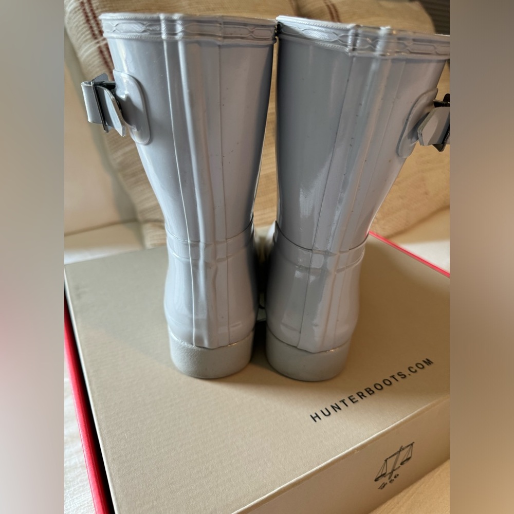 Hunter baby blue-grey Gloss Rain Booties - Picture 9 of 10
